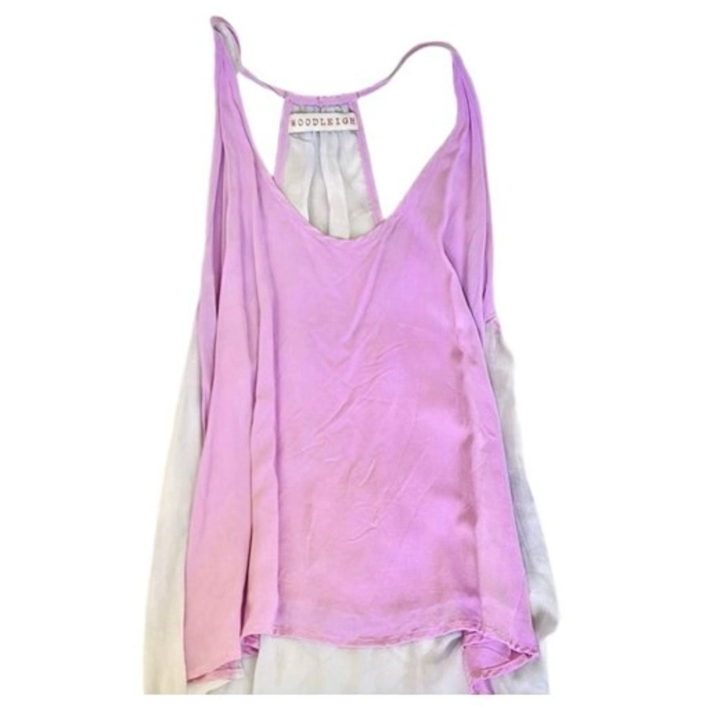 Woodleigh Silk Racerback Tank - Lilac with sheer back - Size M